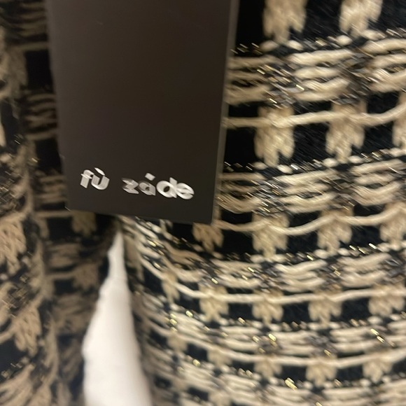 Fu Zade Zippered Woven Wool Blend Sweater S/M - Picture 8 of 8